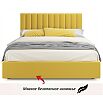 Кровать Olivia с матрасом велюр желтый без П/М 1600x2000, ортопедическое основание, изголовье мягкое