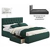 Кровать Verona с матрасом велюр изумруд без П/М 1600x2000, ортопедическое основание, изголовье мягкое