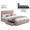 Кровать Verona с матрасом велюр лиловый без П/М 1600x2000, ортопедическое основание, изголовье мягкое