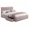 Кровать Verona с матрасом велюр лиловый без П/М 1600x2000, ортопедическое основание, изголовье мягкое
