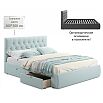 Кровать Verona с матрасом велюр мята пастель без П/М 1600x2000, ортопедическое основание, изголовье мягкое