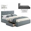 Кровать Verona с матрасом велюр серый без П/М 1600x2000, ортопедическое основание, изголовье мягкое