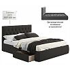 Кровать Verona с матрасом велюр шоколад без П/М 1600x2000, ортопедическое основание, изголовье мягкое