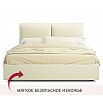 Кровать Vita с матрасом велюр бежевый без П/М 1600x2000, изголовье мягкое