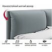 Кровать Vita с матрасом велюр серая без П/М 1600x2000, изголовье мягкое