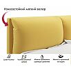Кровать Vita с матрасом велюр желтый без П/М 1600x2000, изголовье мягкое