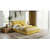 Кровать Vita с матрасом велюр желтый С П/М 1600x2000, ортопедическое основание, изголовье мягкое