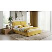 Кровать Vita с матрасом велюр желтый С П/М 1600x2000, ортопедическое основание, изголовье мягкое