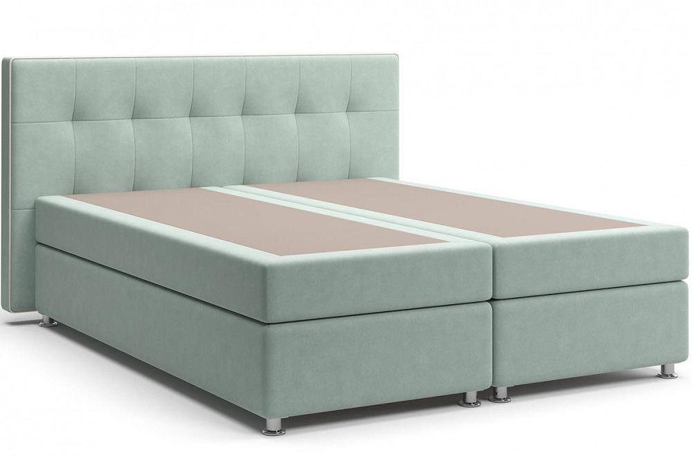 

Кровать Николетт Box Spring Velutto 14 Велюр/Десерт 117 Cream Искусственная кожа 160, Мятный