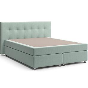 Кровать Николетт (18) Box Spring (с матрасом) Velutto 14 (Велюр)/Десерт 117 Cream (Искусственная кожа)