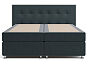 Кровать Николетт (19) Box Spring (с матрасом и независимым пружинным блоком) Mika 27 (Велюр)/Десерт 117 Cream (Искусственная кожа)