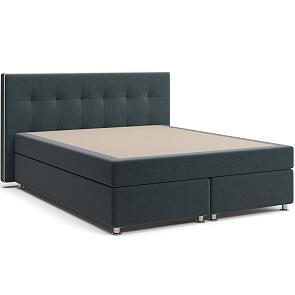 Кровать Николетт Box Spring (с матрасом) Mika 27 (Велюр)/Десерт 117 Cream (Искусственная кожа)