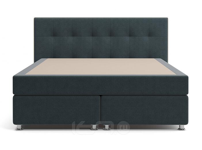 Кровать Николетт Box Spring (с матрасом) Mika 27 (Велюр)/Десерт 117 Cream (Искусственная кожа)