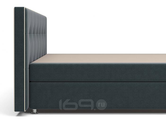 Кровать Николетт Box Spring (с матрасом) Mika 27 (Велюр)/Десерт 117 Cream (Искусственная кожа)