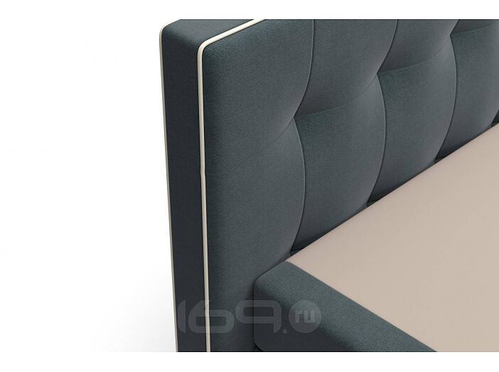 Кровать Николетт Box Spring (с матрасом) Mika 27 (Велюр)/Десерт 117 Cream (Искусственная кожа)