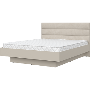 Кровать PIANO велюр кашемир, бежевый 1600x2000, изголовье мягкое