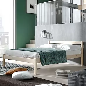 Кровать Рино без обивки бежевый без подъёмного механизма 1200x2000, изголовье жесткое