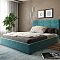 Кровать Соната велюр бирюзовый 1600x2000, без ортопедического основания, изголовье мягкое