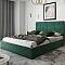Кровать Соната велюр зеленый 1600x2000, без ортопедического основания, изголовье мягкое