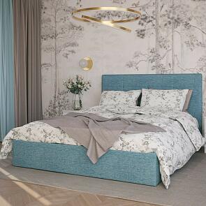 Кровать Соната рогожка мята 1800x2000, без ортопедического основания, изголовье мягкое