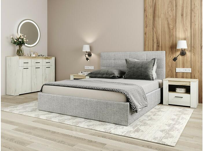 Кровать СОНАТА new 1800х2000 Рогожка Серая(Md06) 72306343