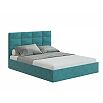 Кровать Соната велюр бирюзовый 1800x2000, без ортопедического основания, изголовье мягкое