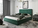 Кровать Соната велюр зеленый без П/М 1800x2000, без ортопедического основания, изголовье мягкое