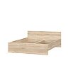 Кровать STERN с матрасом без обивки дуб сонома без П/М 1600x2000, без ортопедического основания, изголовье жесткое