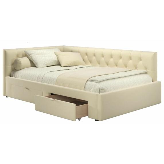 Кровать-тахта мягкая Afelia 1200 бежевая с ящиками