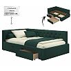 Кровать Afelia с матрасом велюр изумруд без П/М 1200x2000, ортопедическое основание, изголовье мягкое