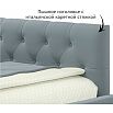 Кровать Afelia с матрасом велюр серая без П/М 1200x2000, ортопедическое основание, изголовье мягкое