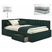 Кровать Milena с матрасом велюр изумруд без П/М 1200x2000, ортопедическое основание, изголовье мягкое