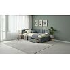 Кровать Milena с матрасом велюр серая без П/М 1200x2000, ортопедическое основание, изголовье мягкое