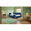 Кровать Milena с матрасом велюр синий без П/М 1200x2000, ортопедическое основание, изголовье мягкое