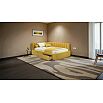 Кровать Milena с матрасом велюр желтый без П/М 1200x2000, ортопедическое основание, изголовье мягкое