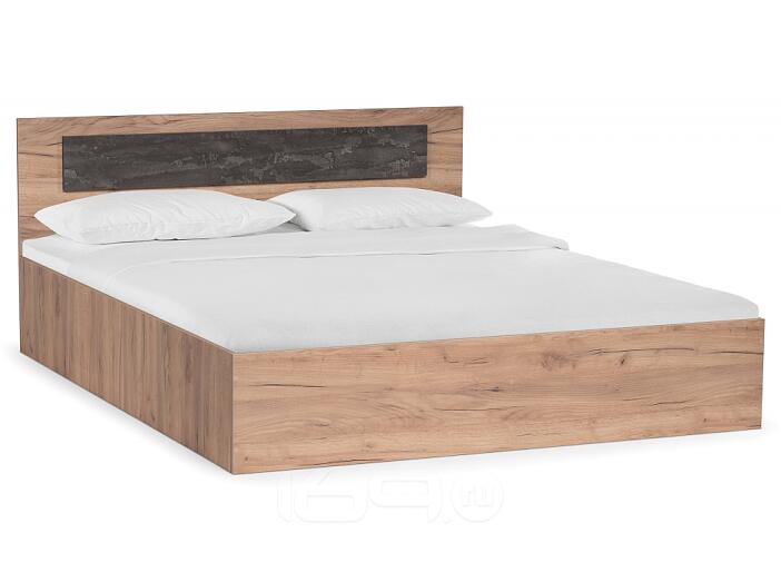 Кровать Taika 160х200 дуб золотой / камень темный