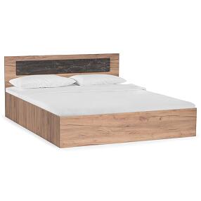 Кровать Taika 160х200 дуб золотой / камень темный