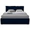 Кровать Виченца велюр синий с подъемным механизмом 1600x2000, изголовье мягкое
