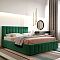 Кровать Женева велюр мора зеленый без подъёмного механизма 1600x2000, без ортопедического основания, изголовье мягкое