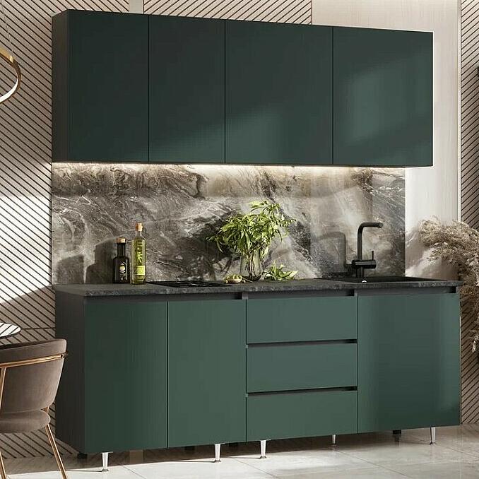 Кухня Челси 20м Компановка 2 Изумруд Графит Кастилло 20711₽