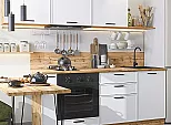 Модульный кухонный гарнитур Фрейм-01 White Silk/Дуб вотан 1782x2300x600