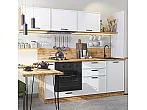 Модульный кухонный гарнитур Фрейм-01 White Silk/Дуб вотан 1782x2300x600