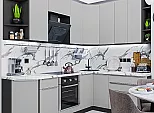Модульный кухонный гарнитур Фьюжн-04 Silky Light Grey/Graphite 2340x4000x600