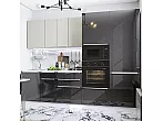 Модульный кухонный гарнитур Фьюжн-07 Anthracite, Silky Light Grey/Белый 2140x2700x600
