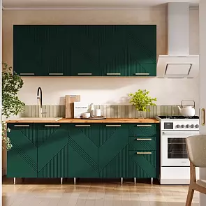 Кухонный гарнитур Ирис браш мени грин 2100x2000x600
