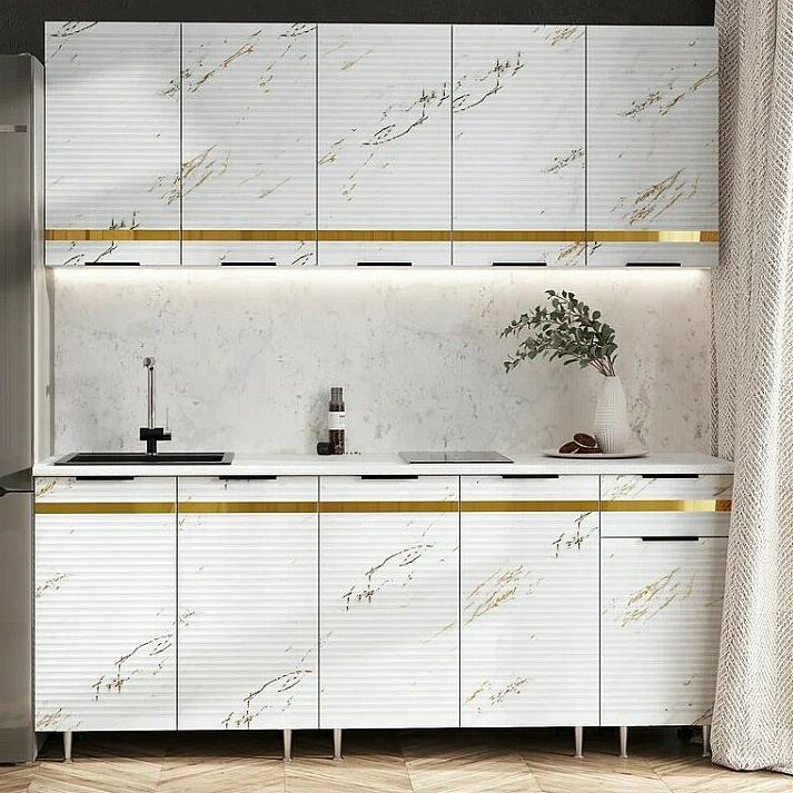 Кухня Милена 20м 490 Мрамор золото Белый Антарес 30452₽