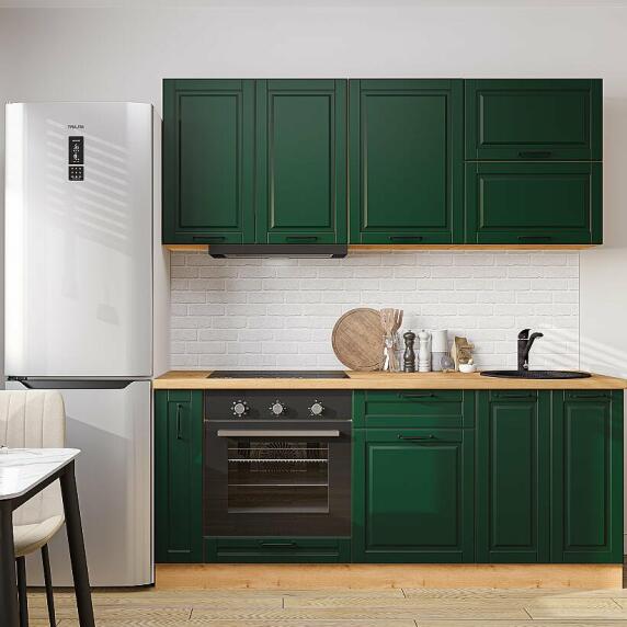 Кухня прямая Дублин-01 Special Green/Дуб Вотан 2140*1900*600