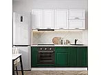 Модульный кухонный гарнитур Дублин-01 Special Green, Special White/Белый 2140x1900x600