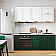 Модульный кухонный гарнитур Дублин-01 Special Green, Special White/Дуб Вотан 2140x1900x600