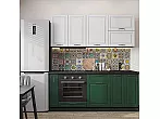 Модульный кухонный гарнитур Дублин-01 Special Green, Special White/Graphite 2140x1900x600